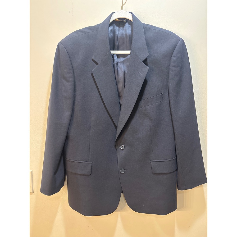Brooks‎ Brothers Mens 44S Navy Blue Wool Blend 2 Button Blazer Sport Coat Jacket